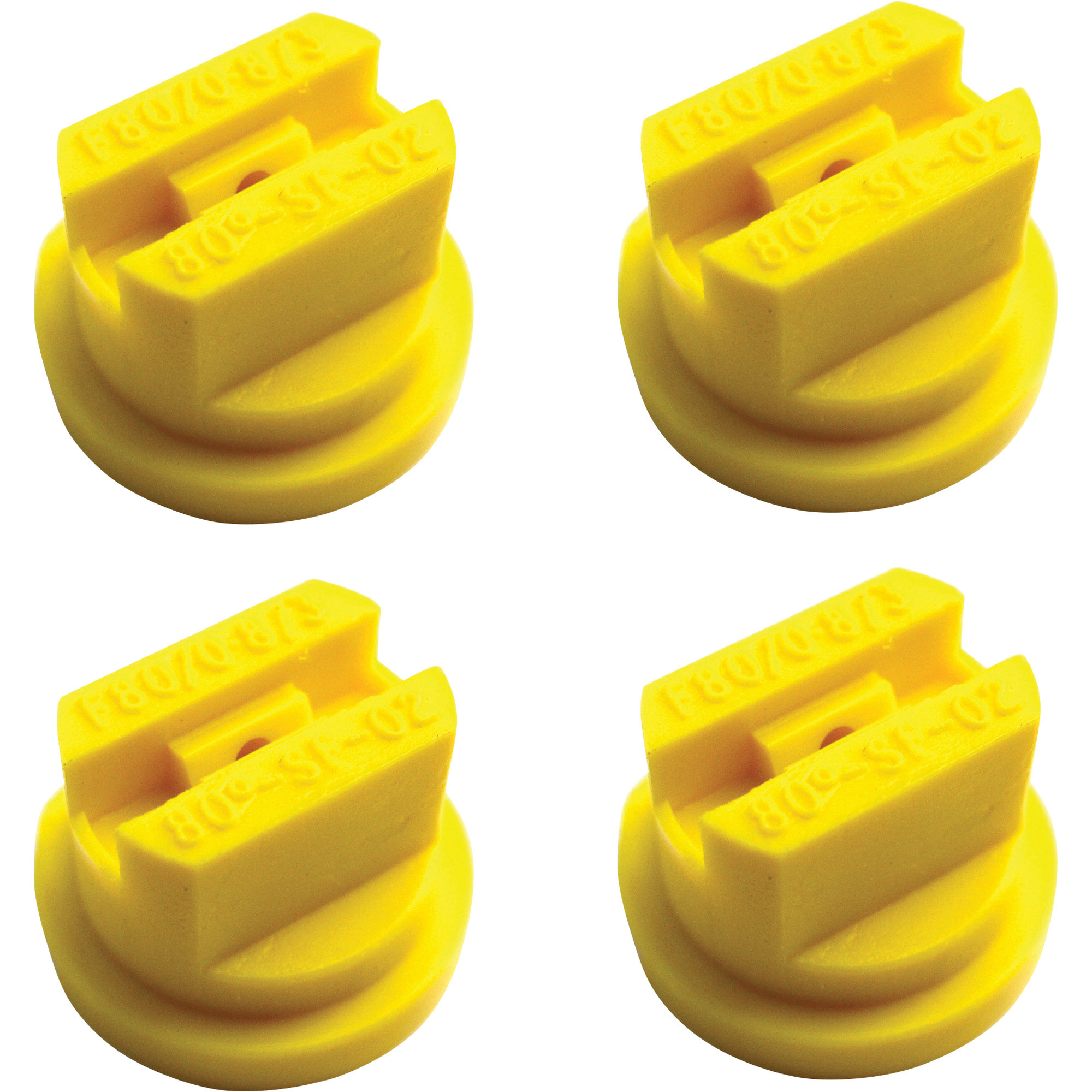 Valley Industries Flat Fan Spray Tip Nozzles - 4-Pack, 80° Angle, Yellow, Model# 90.080.002-CSK